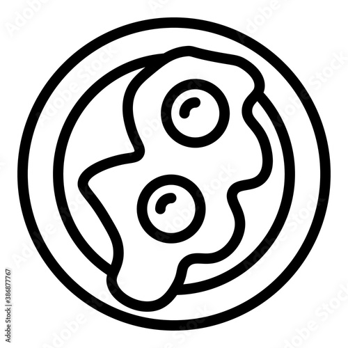 Fried eggs icon. Outline fried eggs vector icon for web design isolated on white background