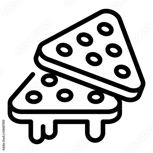 Nachos snack icon. Outline nachos snack vector icon for web design isolated on white background