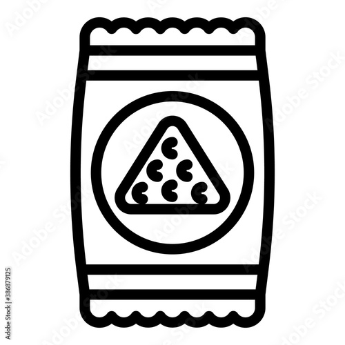 Pack nachos icon. Outline pack nachos vector icon for web design isolated on white background