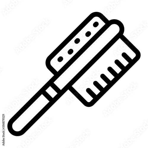 Feet brush icon. Outline feet brush vector icon for web design isolated on white background