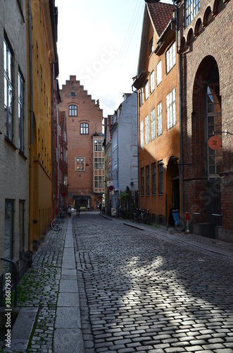 Old town Copenhagen, architecture and urban scenary seen while visiting Copenhagen capital city of Denmark.