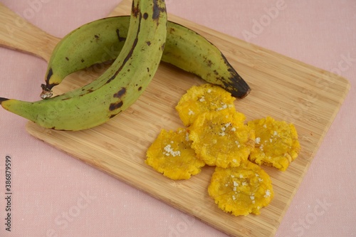 Fried Green Plantains or Tostones photo