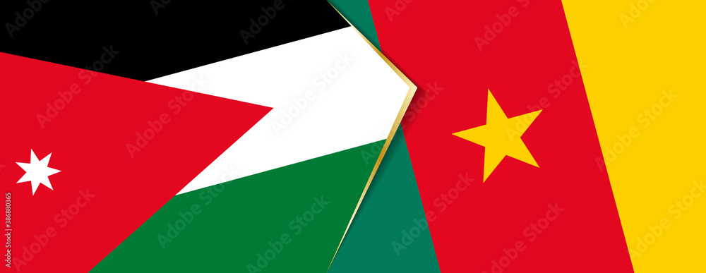 Jordan and Cameroon flags, two vector flags. Jordan and Cameroon flags, two vector flags.