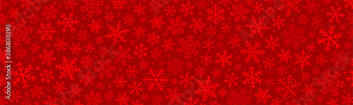 Red christmas background with snowflakes. Christmas background. Vector