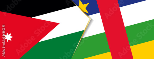 Jordan and Central African Republic flags, two vector flags.