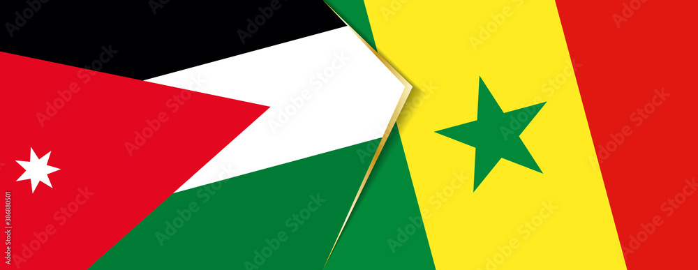 Jordan and Senegal flags, two vector flags. Jordan and Senegal flags, two vector flags.
