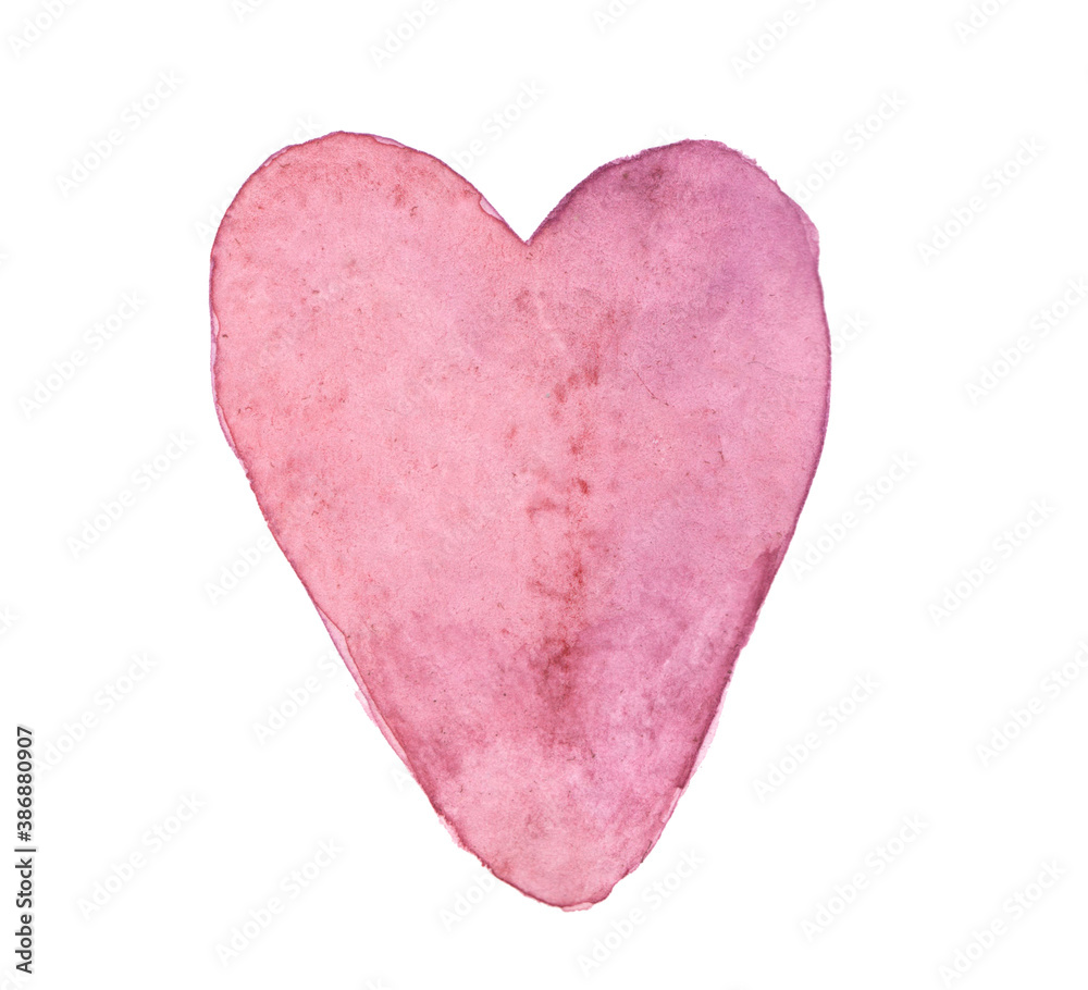 Cute watercolor hand drawn heart