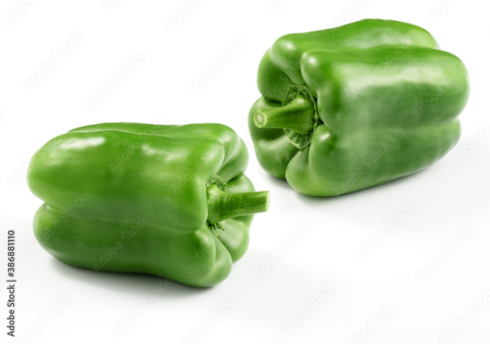 sweet green peppers isolated