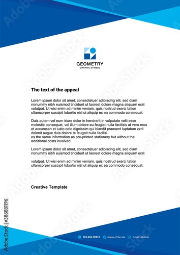 Design of the company's letterhead