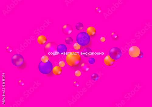 Fototapeta Naklejka Na Ścianę i Meble -  Horizontal abstract bright background with color bubbles and place for text. Vector illustration.
