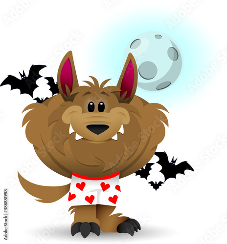 halloween werewolf isolated on white