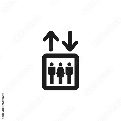 Elevator icon isolated on white background. Floor symbol modern, simple, vector, icon for website design, mobile app, ui. Vector Illustration