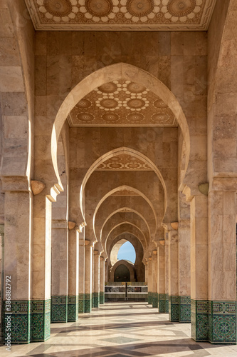Corridor of the Hassan II mosque in Casablanca, Morocco Fototapet