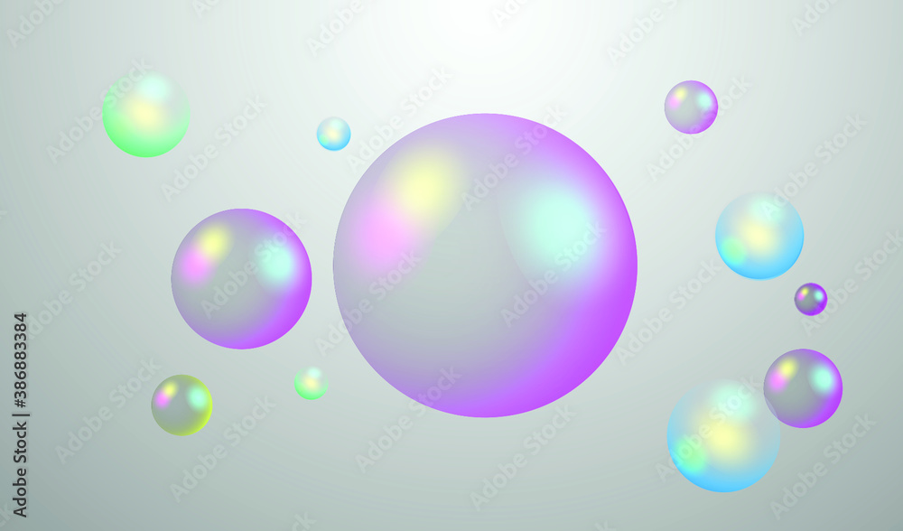 Transparent soap water bubbles. Vector illustration EPS10