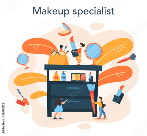 Make up artist concept. Woman doing a beauty procedure,