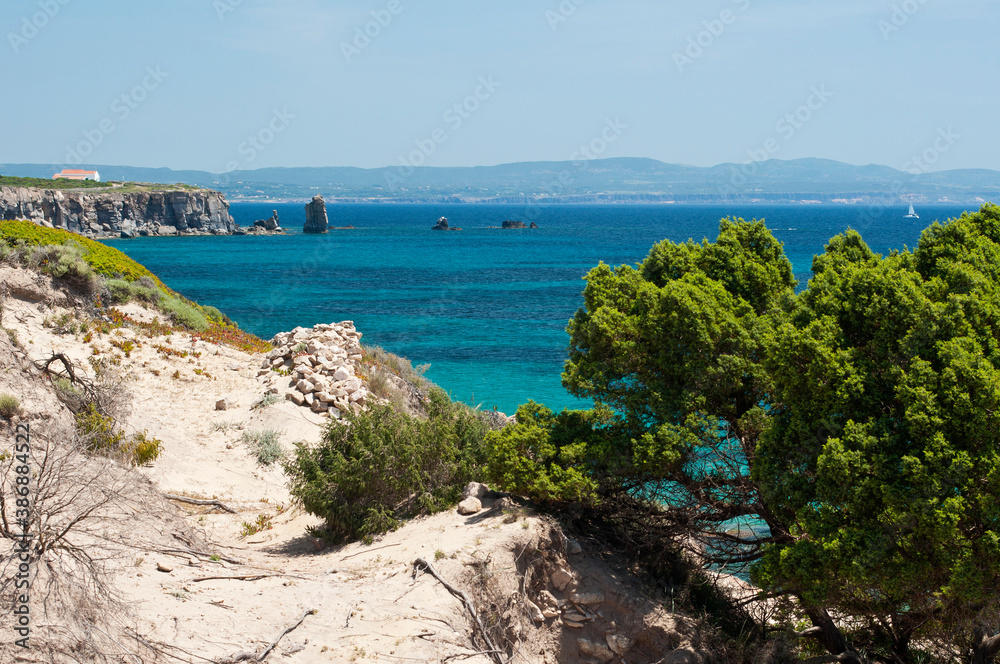 Geniò beach,Carloforte, St Pietro Island, Sulcis Iglesiente, Carbonia Iglesias, Sardinia, Italy, Europe