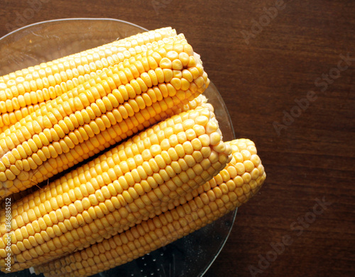 fresh corn on a table