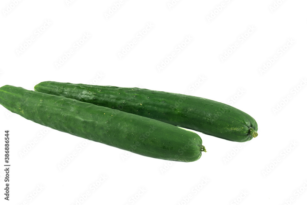 Raw fresh japanese cucumber isolated on white. Clipping path. Raw fresh japanese cucumber isolated on white. Clipping path.