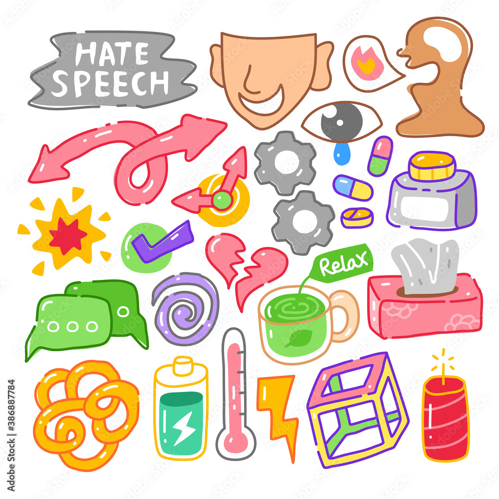 Doodle collection set of mental health element. Can use for website etc Doodle collection set of mental health element. Can use for website etc