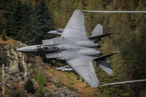 USAF F15E Strike Eagle Low Level in the Welsh mountains