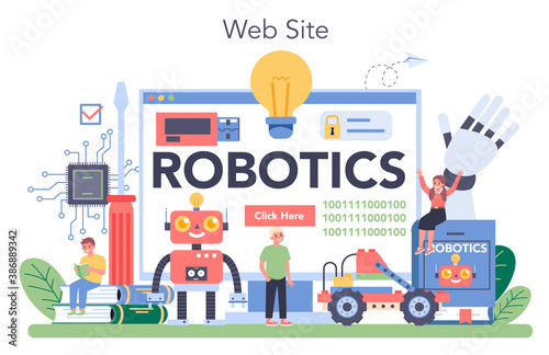 Robotics school subject online service or platform. Robot
