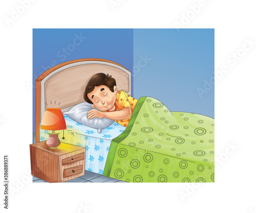 a sleeping a boy