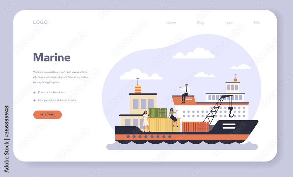 Transportation sector of the economy web banner or landing page. Transportation sector of the economy web banner or landing page.