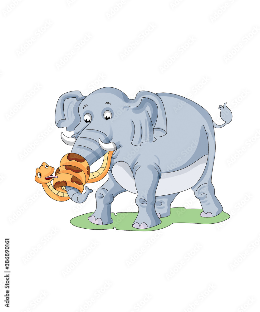 Fototapeta premium a elephant and snake