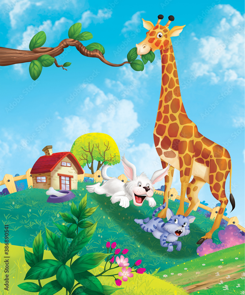 Obraz premium a happy giraffe