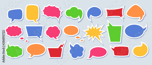 Paper speech bubble set with space for phrases.