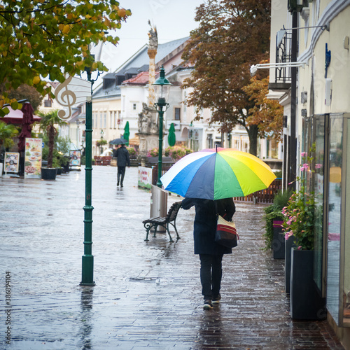 shopping in rainny weather with an umbrella © Ewald Fröch