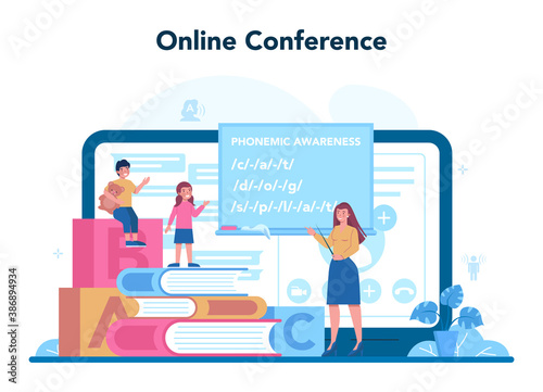 Speech therapist online service or platform. Didactic correction