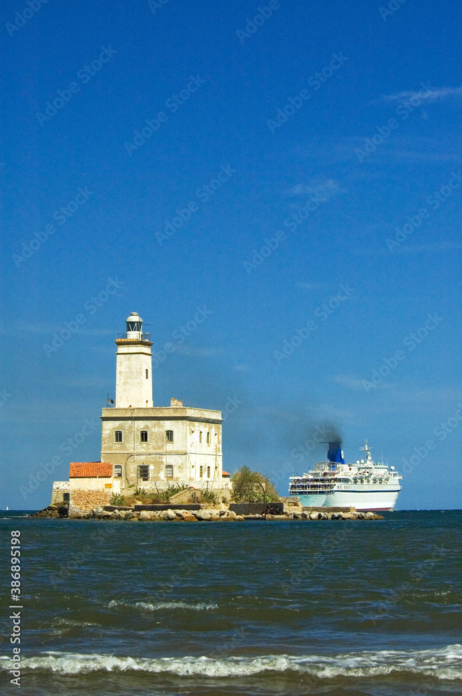 Isola di Bocca lighthouse, Olbia , Sardinia