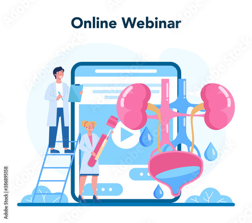 Urologist online service or platform. Idea of kidney and bladder