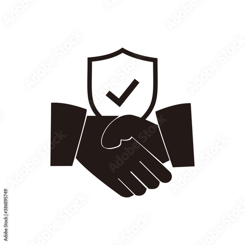 Trust icon vector. Handshake icon. Partnership and agreement symbol. Trust for protection