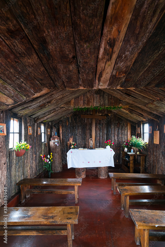 Obraz premium Stella Maris shrine, Cape Horn, Cape Horn National Park, Cape Horn Island, Tierra del Fuego archipelago, Magallanes and Chilean Antarctica Region, Chile, South America, America