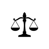Justice scales icon. Judgment scale sign. Legal law symbol