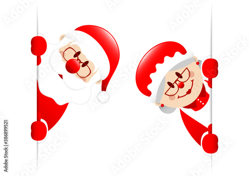 Weihnachtsmann Und Weihnachtsfrau Banner Innen