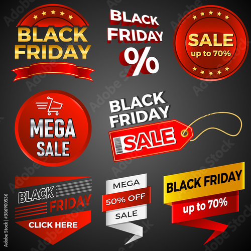 Werbebanner mit black friday und Mega Sale