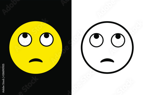 Emoticons face expression on color and line black color design concept. Very suitable in various business purposes, also for icon, symbol and many more.