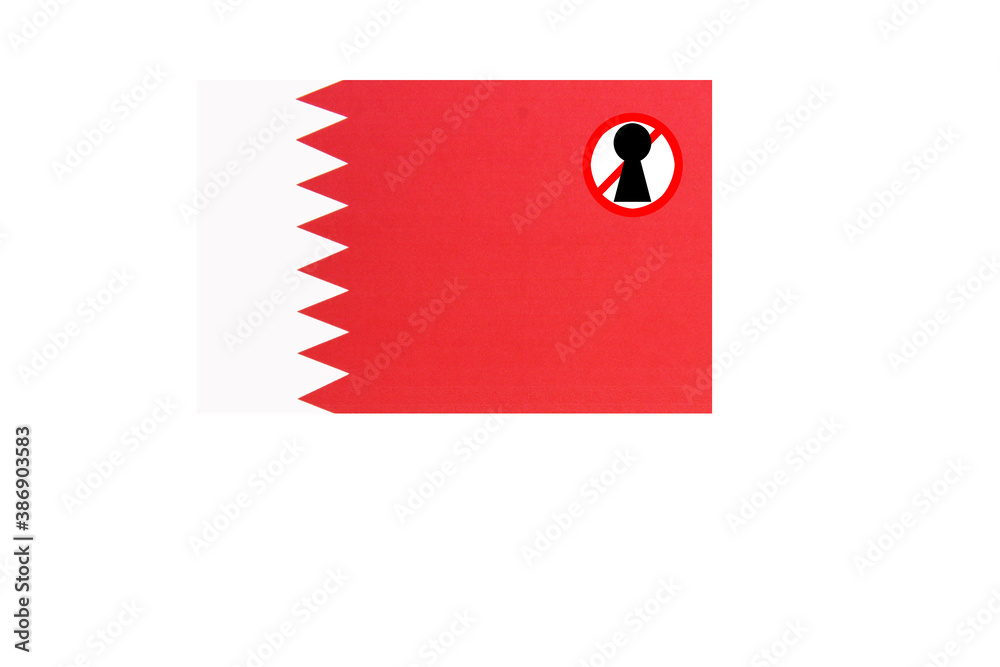 flag with covid 19 warning