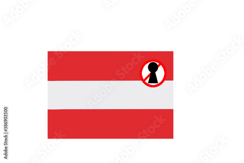 Obraz na płótnie flag with covid 19 warning w salonie