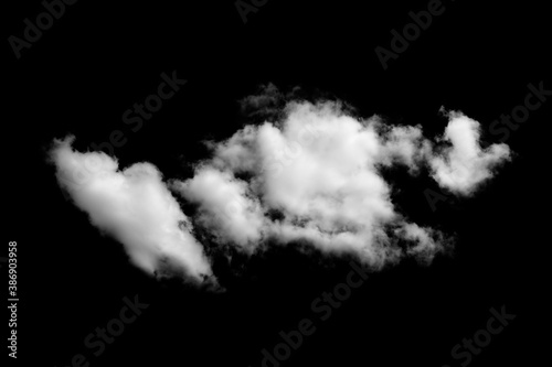 White clouds on black background.