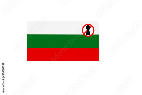 Obraz na płótnie flag with covid 19 warning w salonie