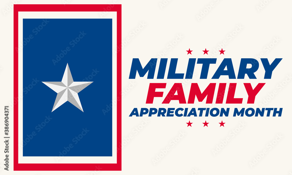 Military Family Appreciation Month in United States. Celebrate annual in November. Thank you. Poster, card, banner, background. 