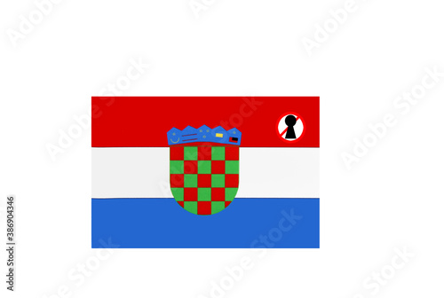 Obraz na płótnie flag with covid 19 warning w salonie