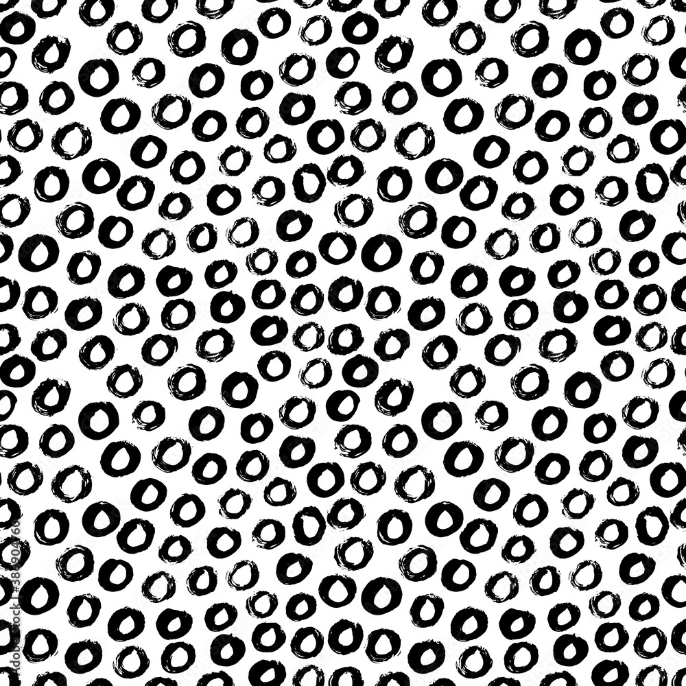 Polka dot grunge seamless vector pattern. Brush strokes circles and rounded shapes. Hand
drawn abstract ink background. Smears, circles, dots, splotches, blobs. Abstract wallpaper
design, textile Polka dot grunge seamless vector pattern. Brush strokes circles and rounded shapes. Hand
drawn abstract ink background. Smears, circles, dots, splotches, blobs. Abstract wallpaper
design, textile