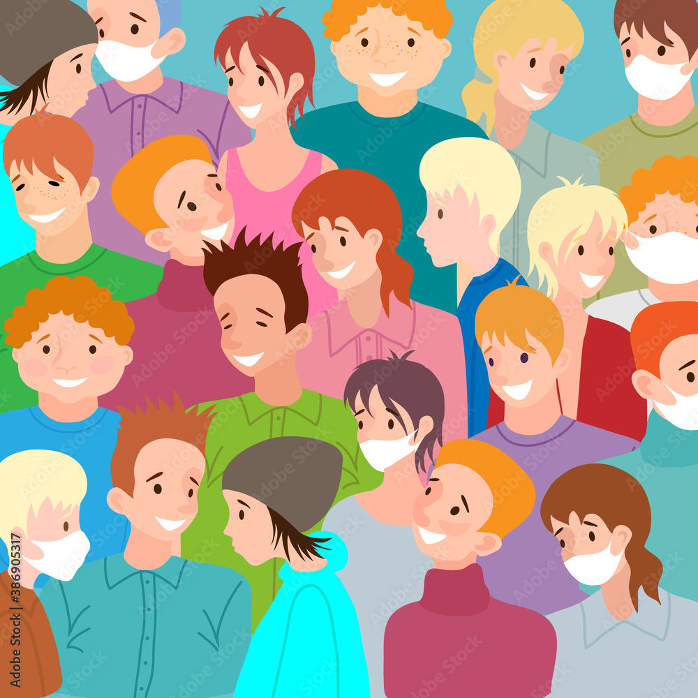 Many people are in communication. Sad and cheerful emotions. Vector illustration
Many people are in communication. Sad and cheerful emotions. Vector illustration