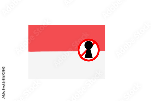 Obraz na płótnie flag with covid 19 warning w salonie