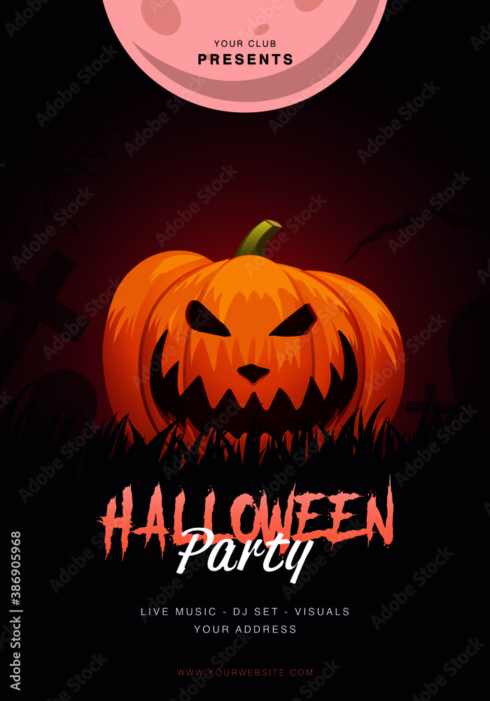 Halloween Flyer Poster Greeting Card Party Template Advertising Web Social Media Vector Graphic Halloween Flyer Poster Greeting Card Party Template Advertising Web Social Media Vector Graphic